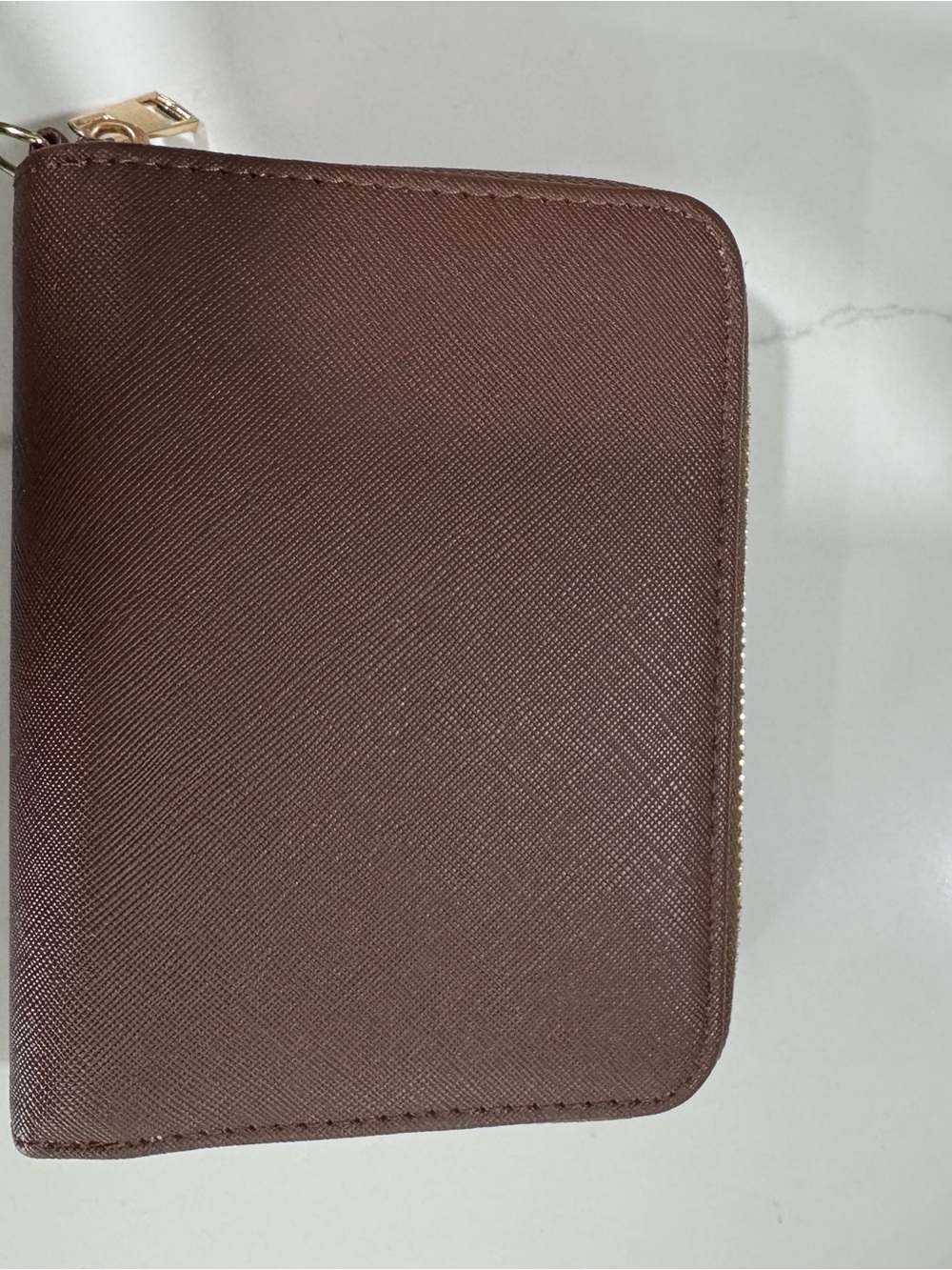 A7 Zip Wallet - Brown Leather Look
